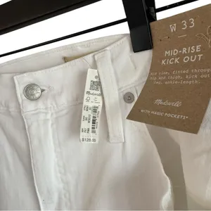 Madewell Mid-rise Kick Out Crop‎ Jeans White 33 thumbnail 10