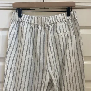 NWT Quince European Linen Women 8 Wide Leg Pant Oatmeal Stripe Eco Coastal thumbnail 7