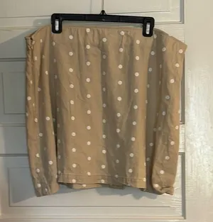 Old Navy Beige with White Dots Linen Blend Skirt thumbnail 1
