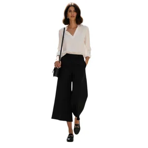 Lulumari Black Wide Leg Cropped Pants - Size Medium (NWT) thumbnail 8