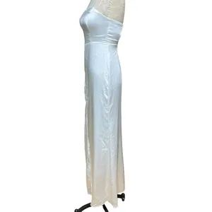 Lulus Eternal Infatuation White Satin Strapless Maxi‎ Dress Size XS thumbnail 6