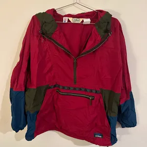 Vintage 1980s LL Bean Quarter Zip Anorak Ladies Windbreaker Jacket thumbnail 1