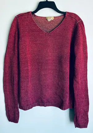 THE TERRITORY AHEAD 100% Cotton Sweater Burgundy Women's XL thumbnail 1