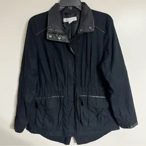 Women's Pure Energy‎ Black Winter Fall Jacket Size XL Faux Leather Trim Black thumbnail 1