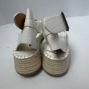 Qupid Womens White Croc Embossed Vegan Leather Platform‎ Espadrille Sandals Sz 8 thumbnail 10