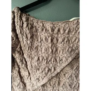 Free People Boho Rose Lace Long Sleeve Crop Top with Ruffle Trim thumbnail 3