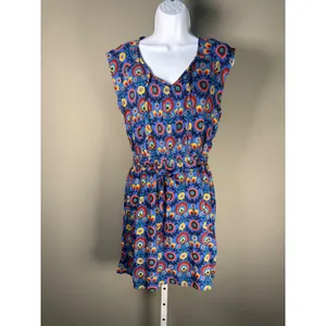 Matilda Jane Splendid Floral Tie Neck Dress‎ Boho Cottagecore Rayon Medium thumbnail 3
