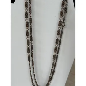Bronze & Gold Multi-Style Pendant Necklace Set- 5 piece set thumbnail 7