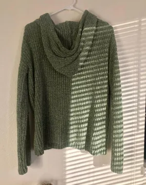 Fuzzy Green Hoodie Size M thumbnail 2