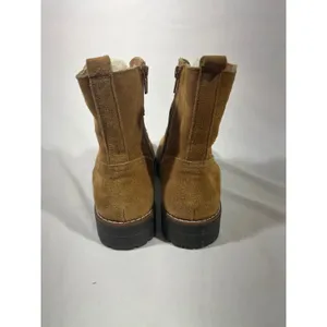 Crown and Ivy Naomi Suede Fur Lined Boots‎ Women 8 Tan Lace Up Combat Outdoors thumbnail 5