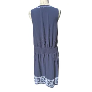 J.Jill Embroidered Dress‎ Sleeveless Navy Blue Casual Women's Small thumbnail 5
