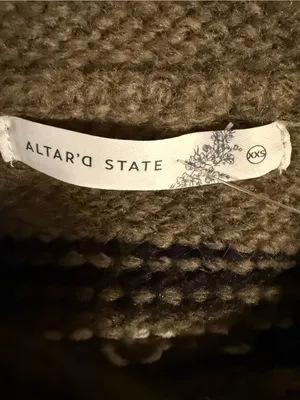 Altar'd State Olive Green Fair Isle Horse Motif Sweater thumbnail 4