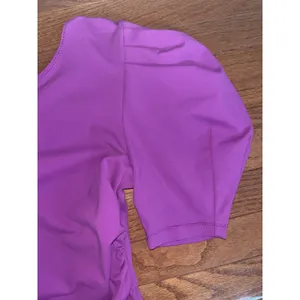 Intimately Free People Purple One Puff Shoulder Thong Bodysuit S Stretch thumbnail 6
