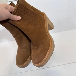 Dolce Vita Tan Suede Leather Platform Castor Ankle Boots Women’s 6.5 Chukka thumbnail 6