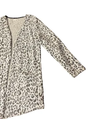 Maurices Womens XXL Fuzzy Open Front Cardigan Leopard Print Cozy Pockets Used thumbnail 11