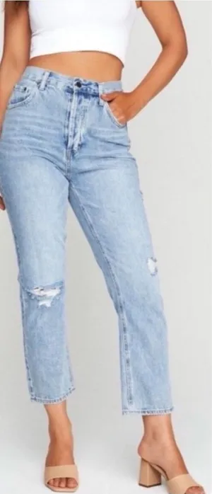 High-Rise Cropped Light Blue Women's Jeans thumbnail 1