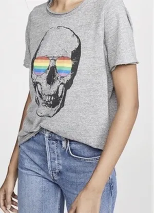 Chaser Grey Skull Graphic T-Shirt thumbnail 1