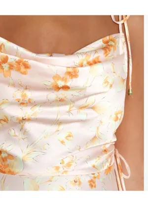 Petal & Pup Codi Satin Midi Slip Dress Blush Floral Size 6 Cottage Coquette thumbnail 3