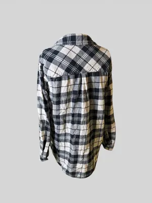 GAP Black and White Plaid Button-Down Shirt thumbnail 5