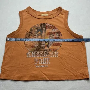 Full Tilt Womens American Tour Graphic Muscle Tank Top‎ Orange XS thumbnail 3