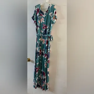 SO Teal Floral Maxi Dress‎ Size XS thumbnail 4