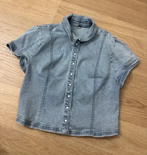Free people denim top thumbnail 1