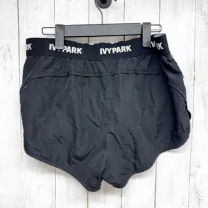 Ivy‎ Park Short Women Size Large Black Athletic Elastic Waist Logo Shorts Casual thumbnail 2