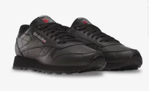 Reebok Women’s Classic Black Leather Sneakers Size 8 thumbnail 1