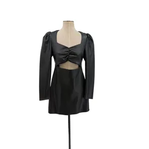 Torn by‎ Ronny Kobo Gemma Vegan Faux Leather Cut Out Mini Dress Black Size Large thumbnail 3