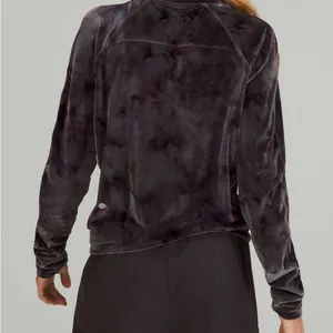 1056 Lululemon Velour Warm Down Crew in the Interstellar Dark Grey Multi Black Size M thumbnail 2
