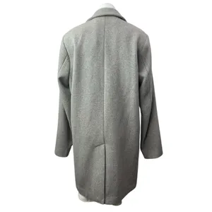 Hollister Women's Gray Long Sleeve Button Longline Trench Coat Jacket Size L thumbnail 4