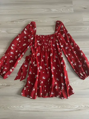 Reformation Cammi Red Floral Mini Dress Cassia 6 thumbnail 9