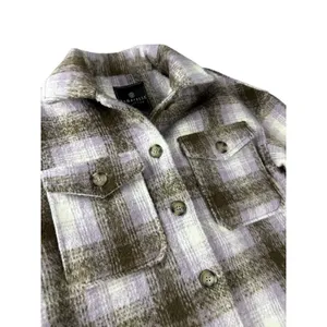 Bagatelle Collection Plaid‎ Shacket XS Brown Purple Button Up Cabincore Jacket thumbnail 3