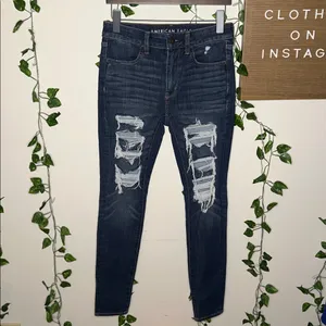 American Eagle 360 Next Level Stretch Distressed Hi Rise Jeggings thumbnail 2