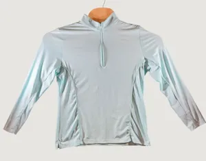 441 | Peter Millar E4 Wicking UPF 50+‎ Quarter Zip Pullover Light Blue Womens L thumbnail 1