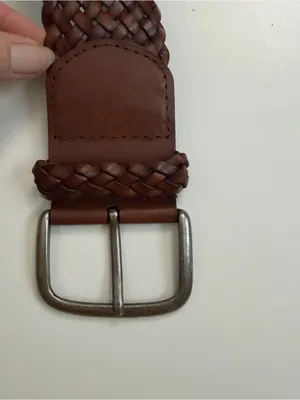 Braided Faux Leather Belt Wide Corset Boho Cottagecore Prairie Brown Grey XL thumbnail 3