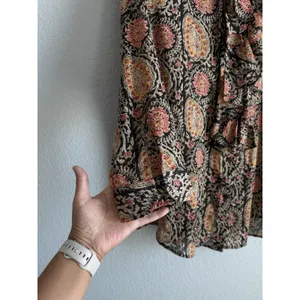 Lauren Ralph Lauren Paisley Ruffle Blouse Cotton Boho Cottagecore Western XL thumbnail 8