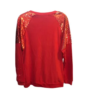 Southern Grace Merry Festive Red Sequin Sweatshirt Lg thumbnail 4