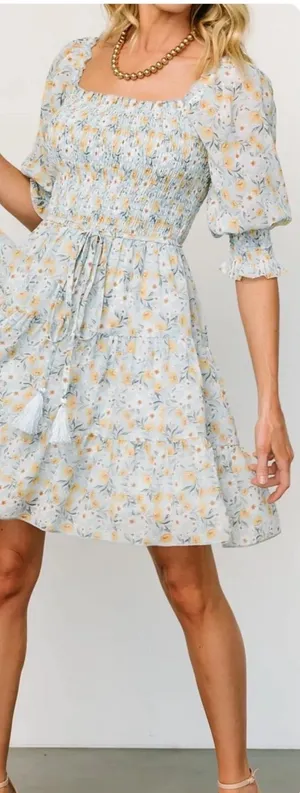 Baltic Born Azlyn Smocked Floral Short Dress thumbnail 1