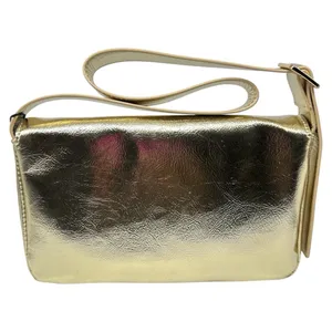NICOLE‎ MILLER Vegan Leather Metallic Gold Evening Bag Purse Handbag NEW thumbnail 13