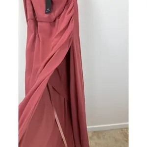 Lulus Adeline Rusty Rose One Shoulder Scarf Maxi Dress Formal Evening Large NWT thumbnail 8