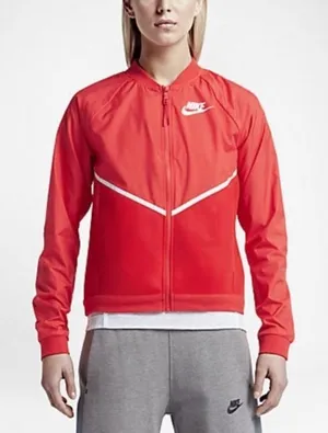 NIKE TECH HYPERMESH BOMBER JACKET Red NEW thumbnail 1