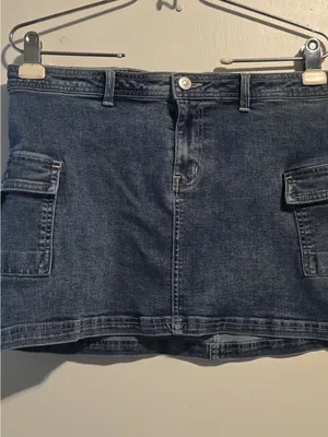 Princess Polly Blue Denim Mini Skirt with Cargo Pockets thumbnail 2