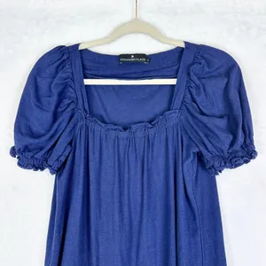 Tuckernuck Pomander Place Linen Blend Darcy Dress Size Small Navy Blue thumbnail 5