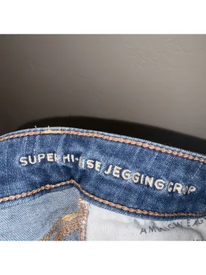 American Eagle Ne(x)t Level Super Hi-Rise Jegging Crop Distressed Jeans Size 4 thumbnail 6