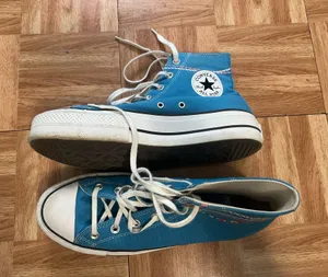 Blue friendship high top platform converse  thumbnail 1