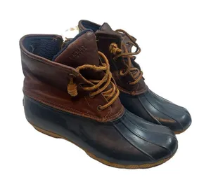 Sperry Top Sider Womens Navy Brown STS91175 Saltwater Duck Boots Size 6 waterpro thumbnail 1