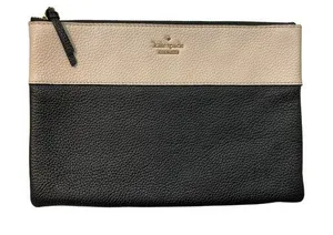 Kate Spade New York Clutch Used Leather Black Beige thumbnail 1