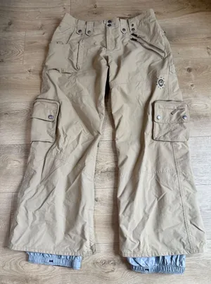 B by Burton Women's ski snow pants cargo insulated mesh zip y2k adjustable sz L thumbnail 1