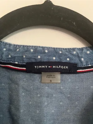 Tommy Hilfiger Cotton Chambray Polka Dot Mini Shift Dress 8 Coastal Euro Summer thumbnail 2